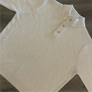 LIVERPOOL Los Angeles Mens Sweater Size XL‎ Ivory Mock Button Neck NWOT